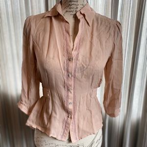 100% silk, Max Studio, dusty pink blouse.